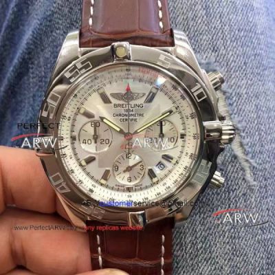 Perfect Replica Breitling Chronomat B01 Watch 46mm SS Silver Dial